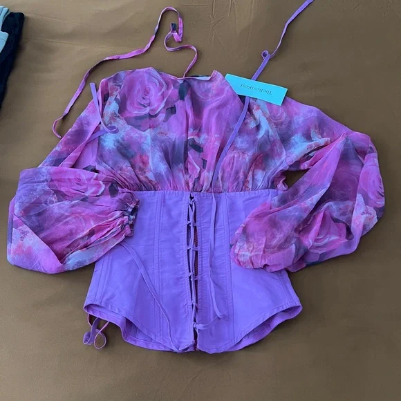 Kim Shui bustier top in pink rose